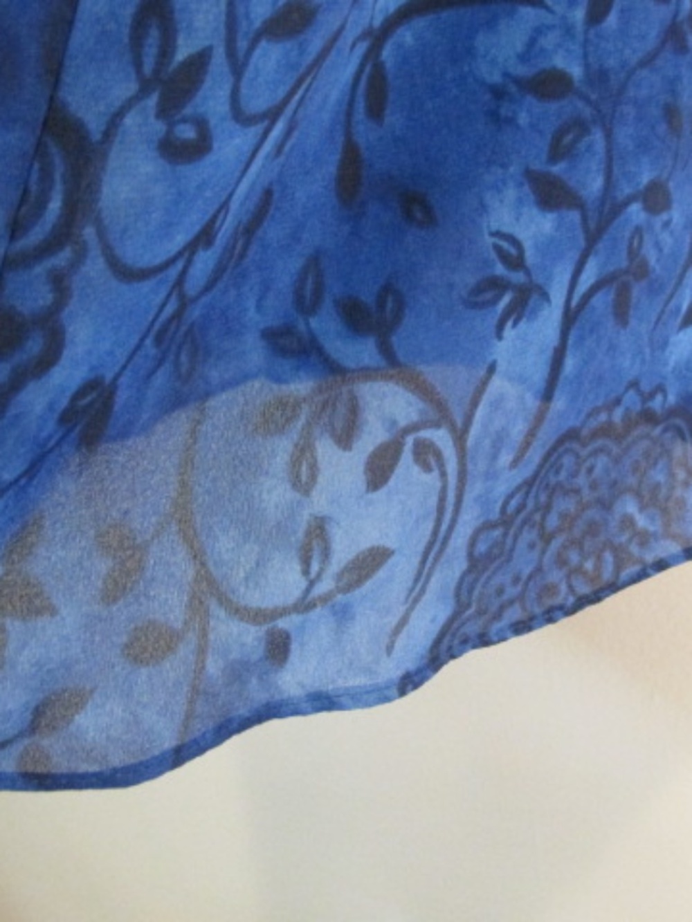 Positive Attitude Sheer Cobalt Blue Fit & Flare Maxi Dress, Size 8P - Picture 7 of 8